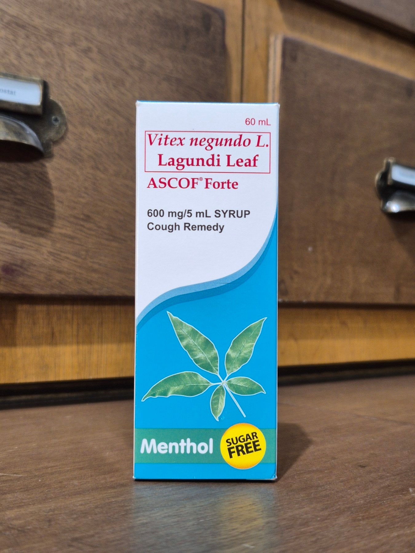 Vitex negundo L. (Ascof Forte) 600mg/5mL, Syrup, Menthol, Sugar free, 60mL