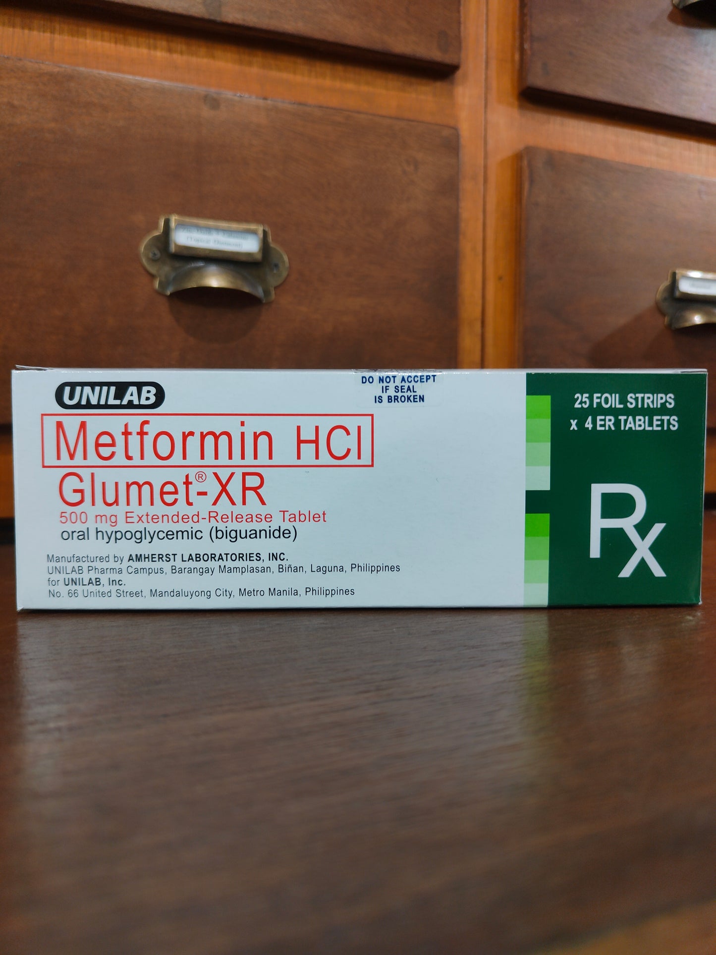 Metformin HCl (Glumet-XR) 500mg Extended Release Tablet