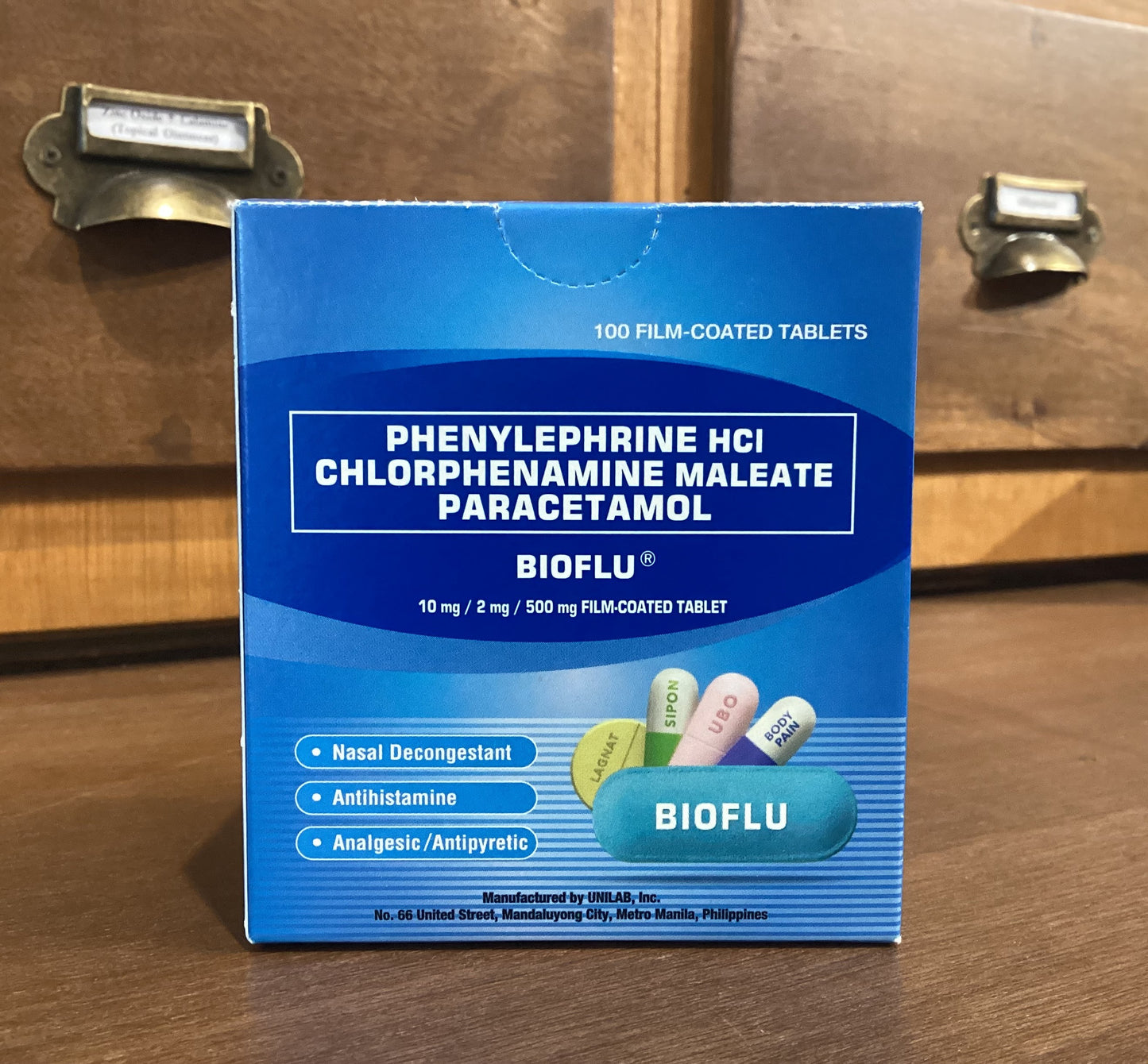 Phenylephrine HCI + Chlorphenamine Maleate + Paracetamol (BIOFLU) 10mg/2mg/500mg Tab