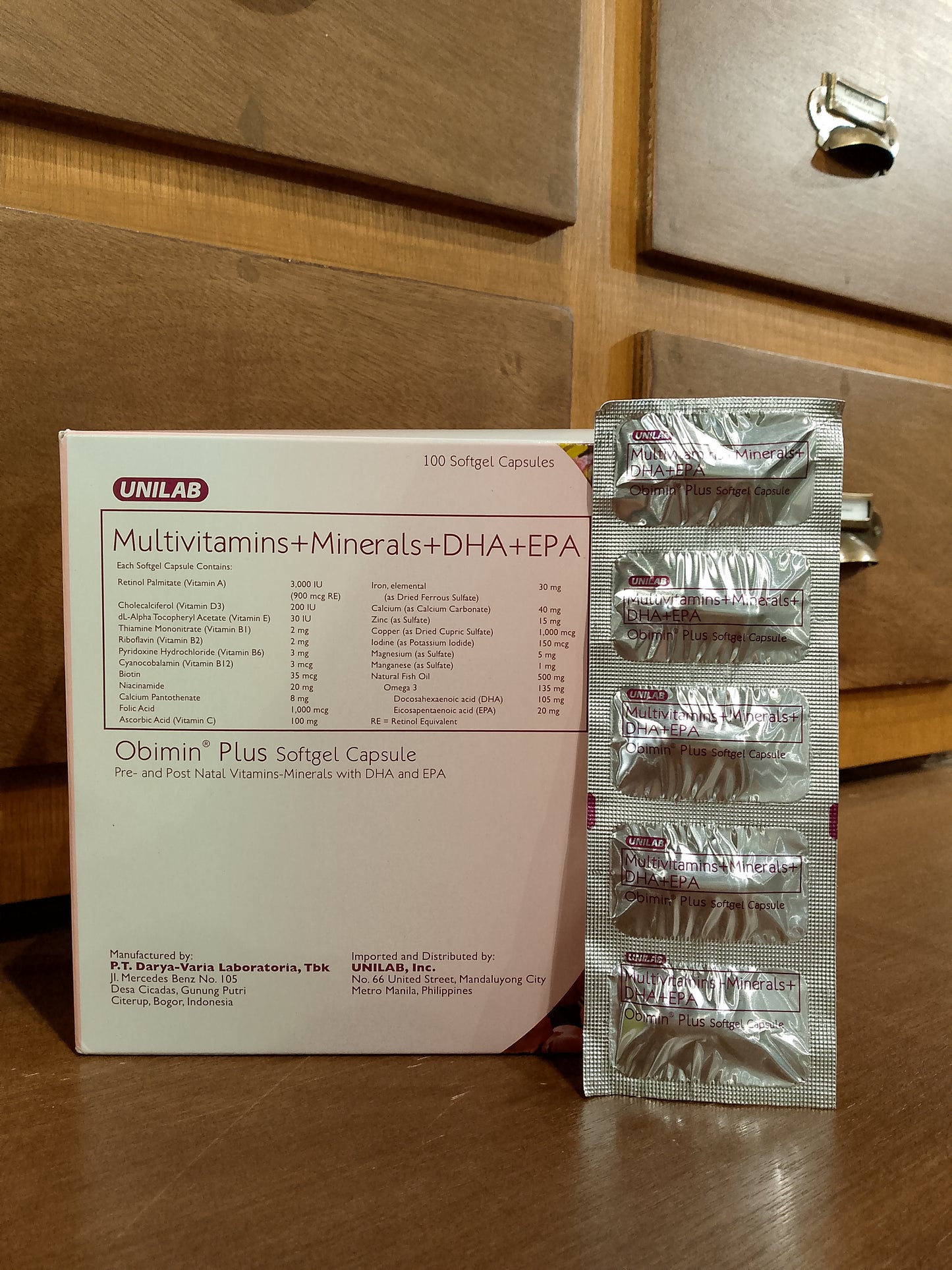 Multivitamins + Minerals + DHA + EPA (Obimin Plus) Softgel Capsule