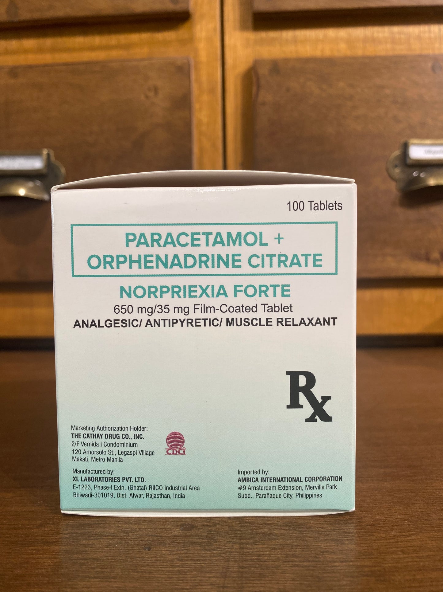 Paracetamol + Orphenadrine Citrate (NORPRIEXIA FORTE) 650mg/35mg Film-coated Tablet
