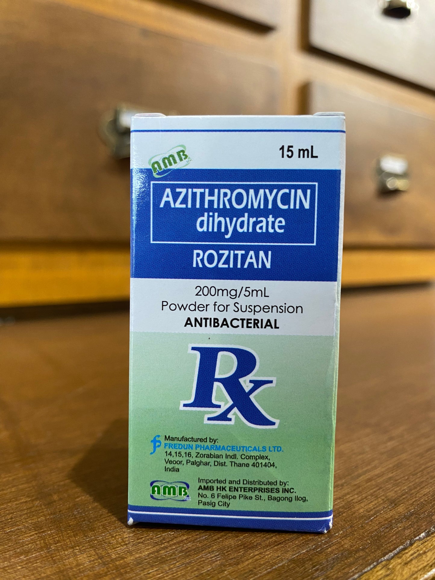 Azithromycin (Rozitan) 200mg/5mL, 15mL Suspension