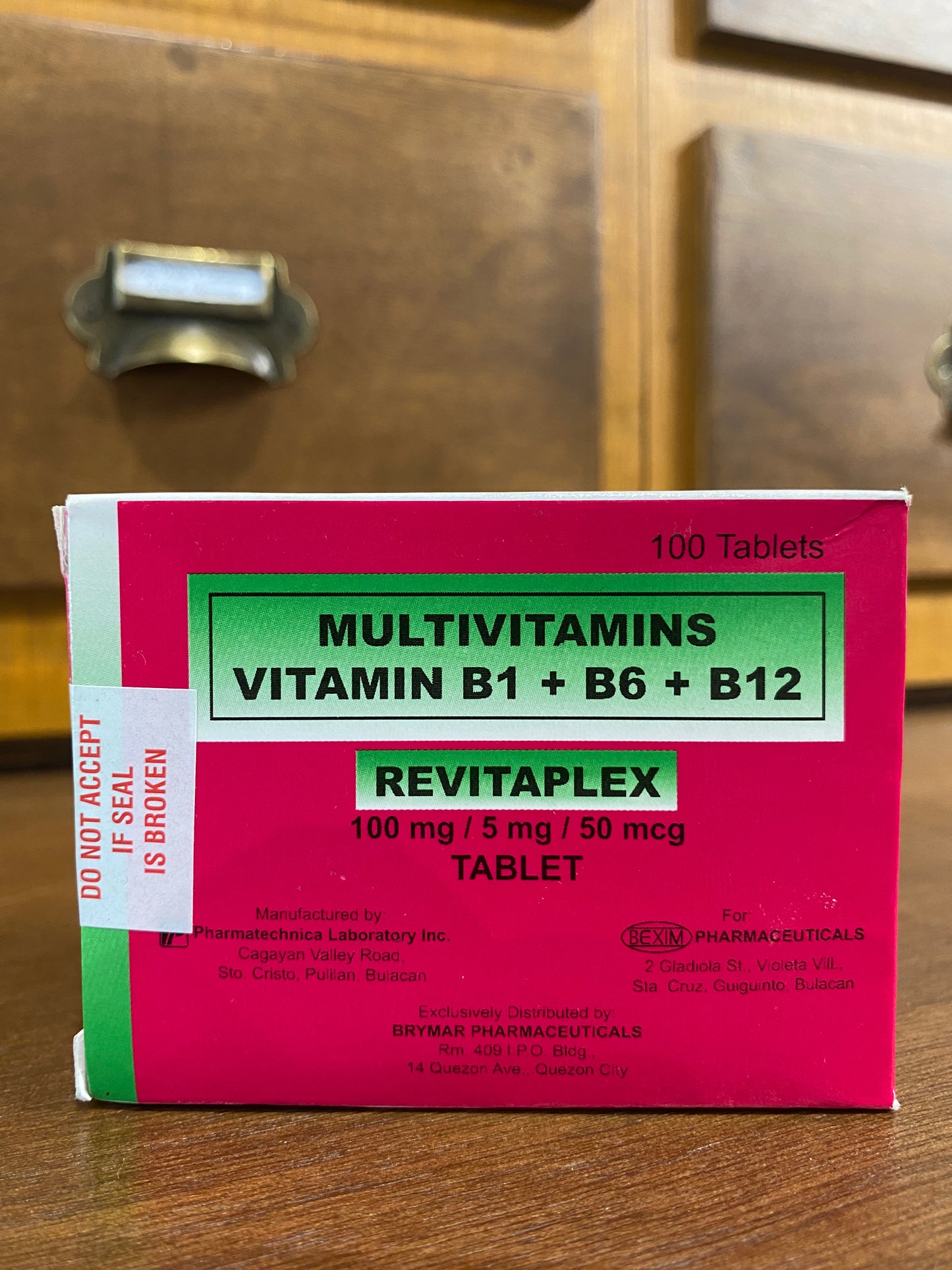 Vit. B-Complex 100mg/ 5mg/ 50mcg Tablet (ReVitaplex)