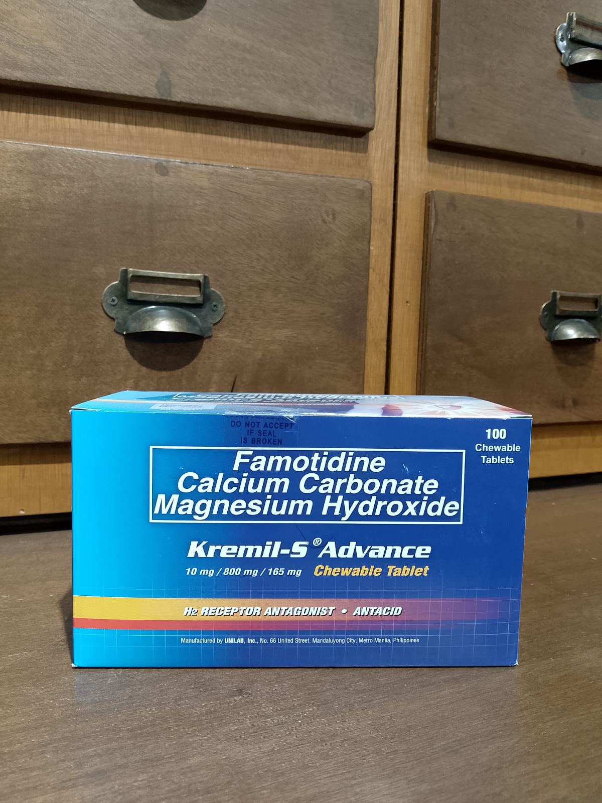 Famotidine+Calcium Carbonate + Magnesium Hydroxide (Kremil-S Advance) Chewable Tab