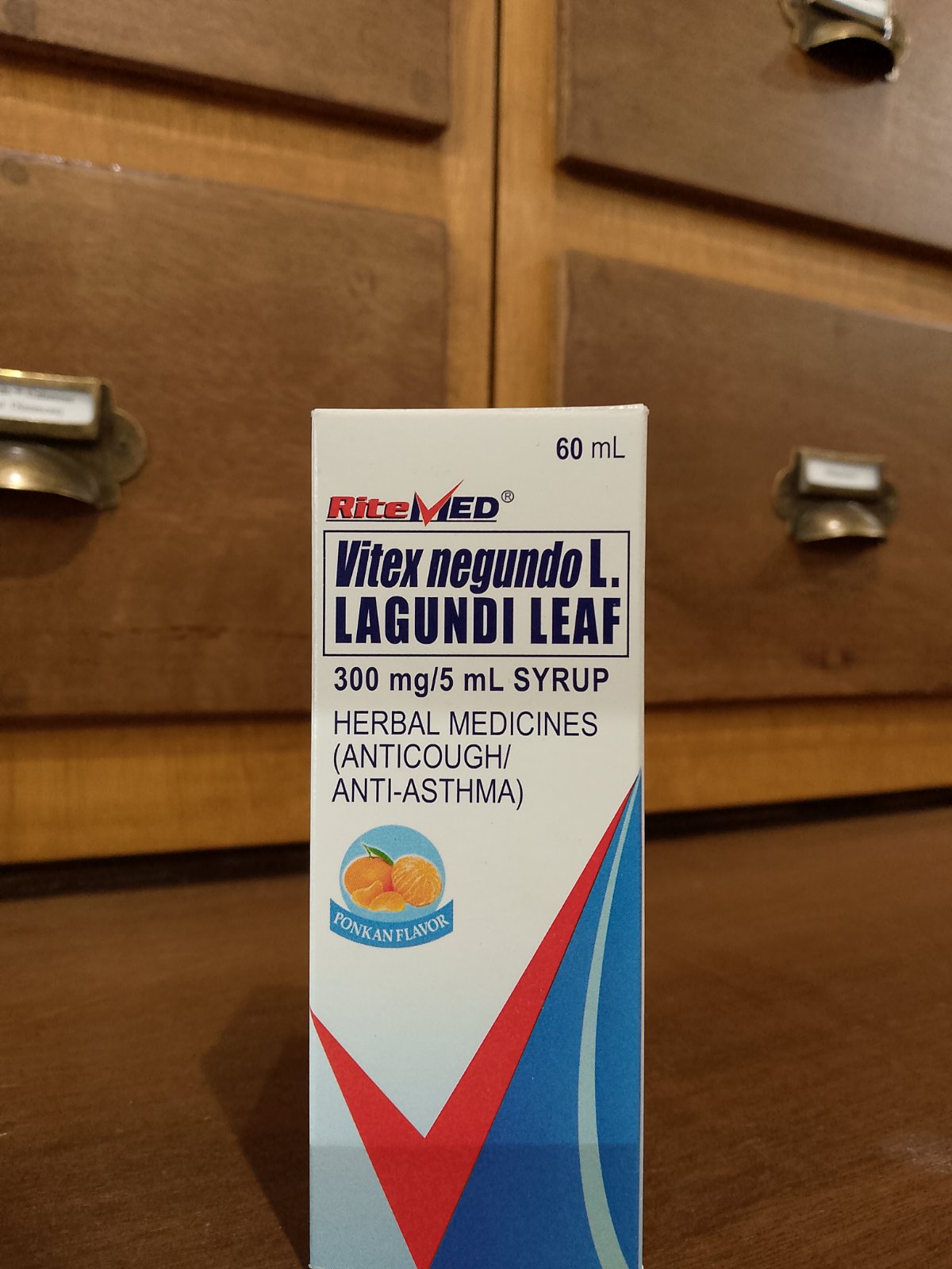 Vitex Negundo Lagundi Leaf (Ritemed) 300mg/5mL (Orange Flavor) 60mL Syrup