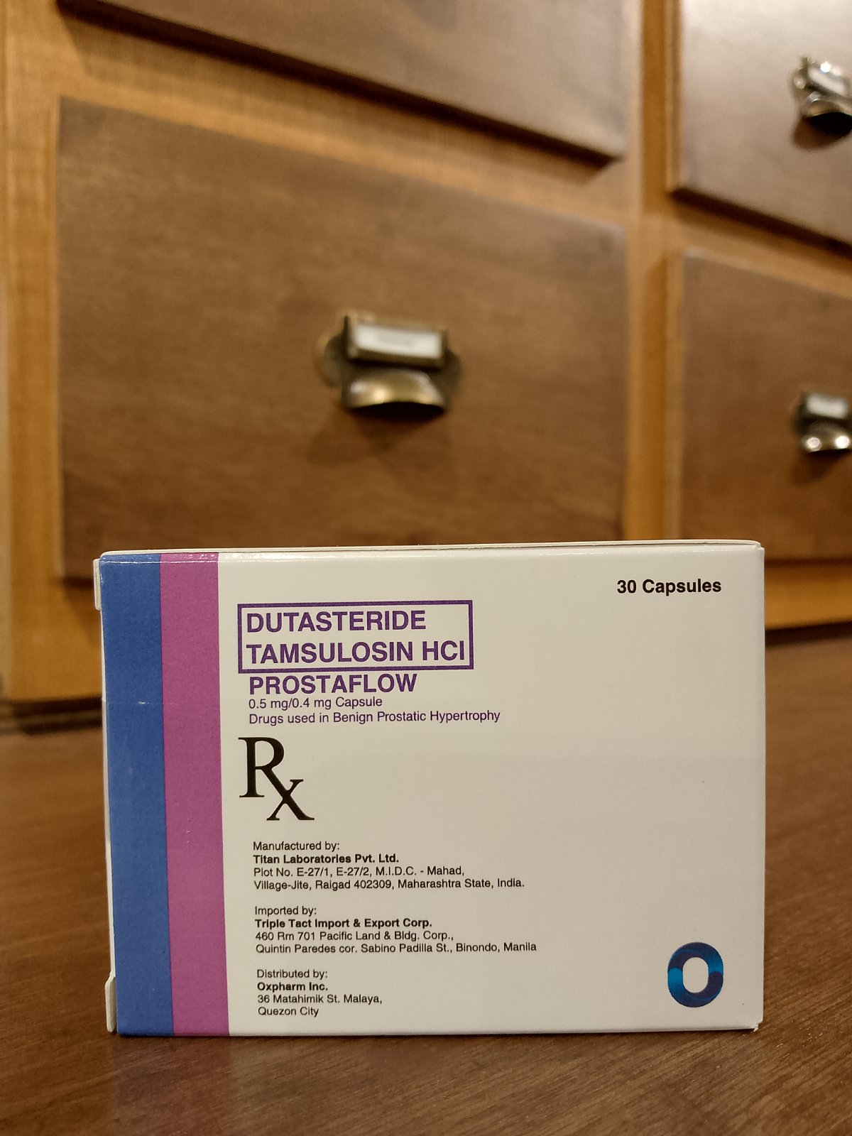 Dutasteride + Tamsulosin HCl (Prostaflow) 0.5mg / 0.4mg Capsule