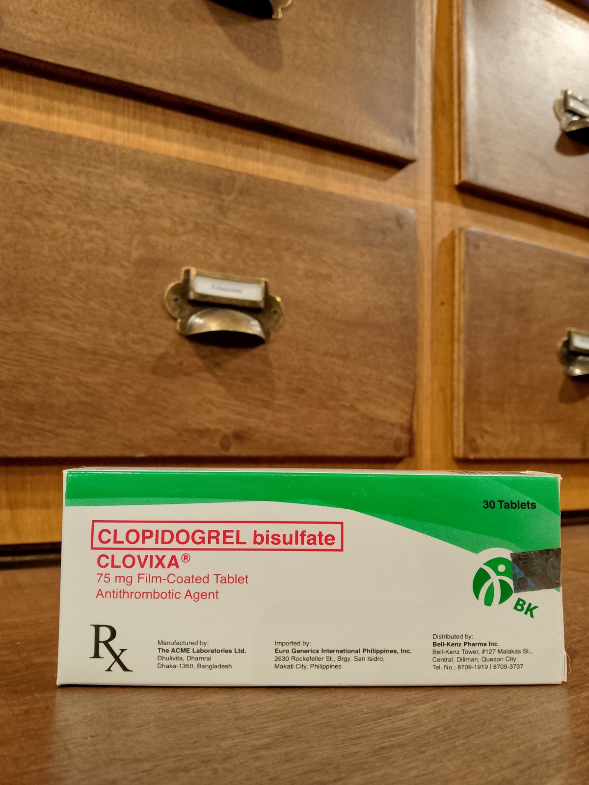 Clopidogrel bisulfate (CLOVIXA) 75mg Film-Coated Tablet