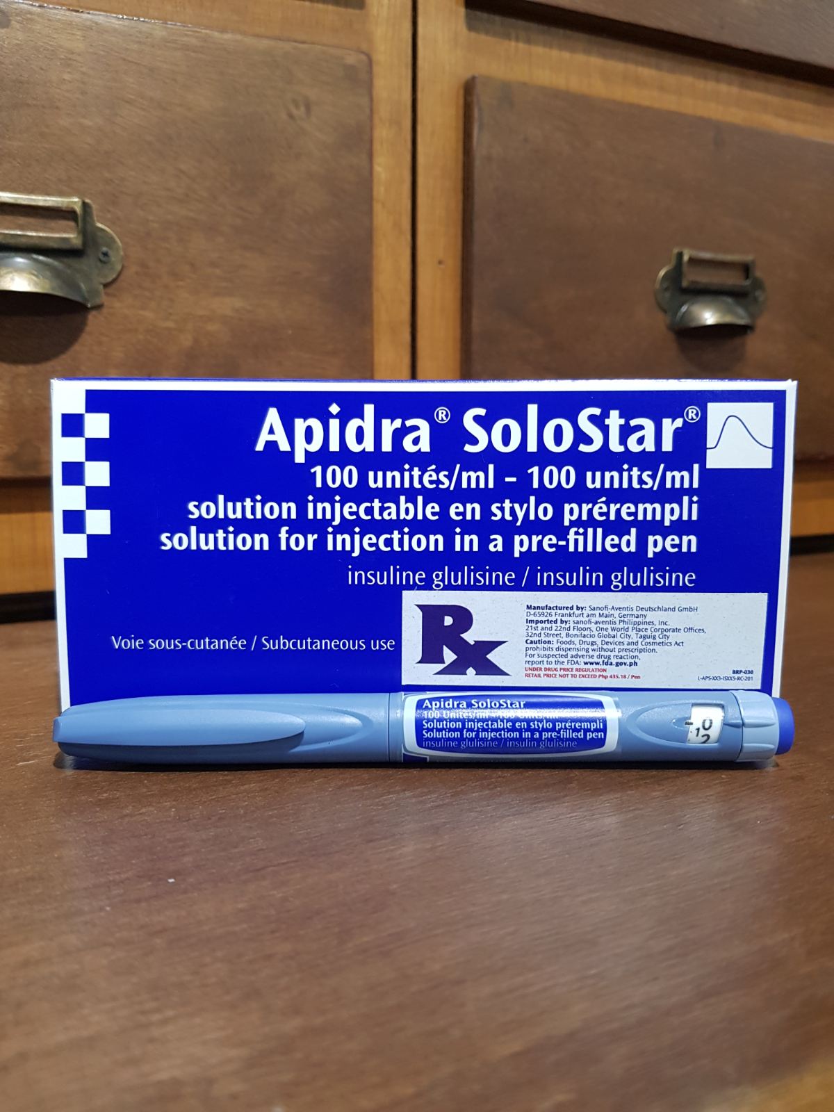 Insulin glulisine (Apidra Solostar) 100U/mL, 3mL, Pen