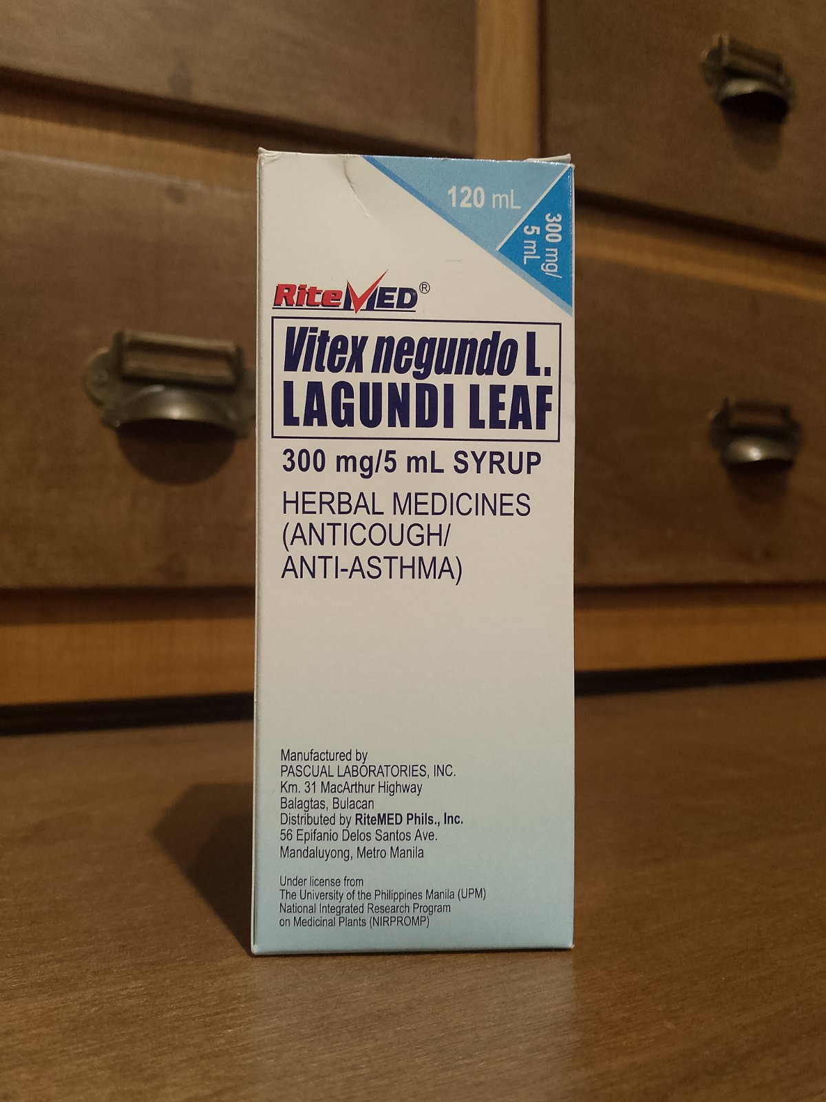 Vitex Negundo Lagundi Leaf (Ritemed) 300mg/5mL (Ponkan Flavor) 120mL Syrup