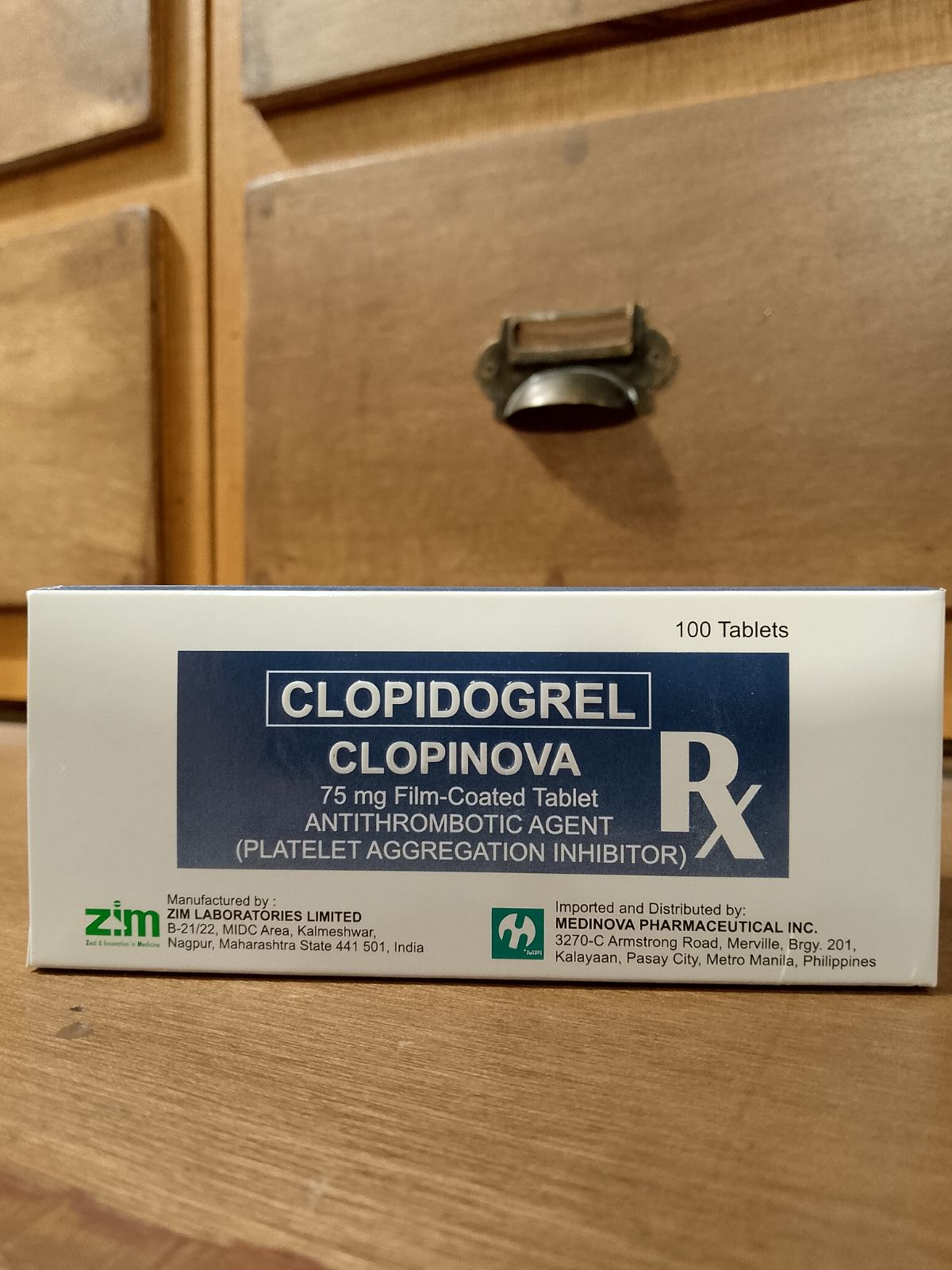 Clopidogrel (Clopinova) 75mg Tablet