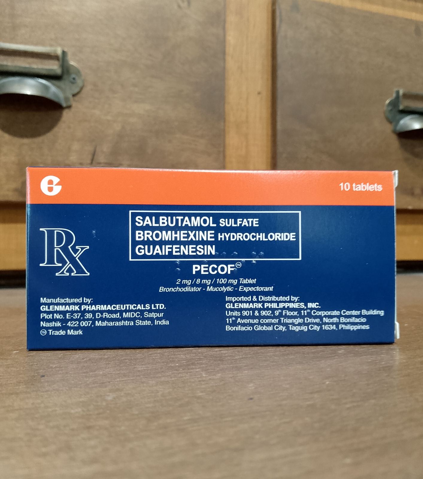 Salbutamol sulfate + Bromhexine HCl + Guaifenesin (Pecof) 2 mg / 8 mg / 100 mg Tablet