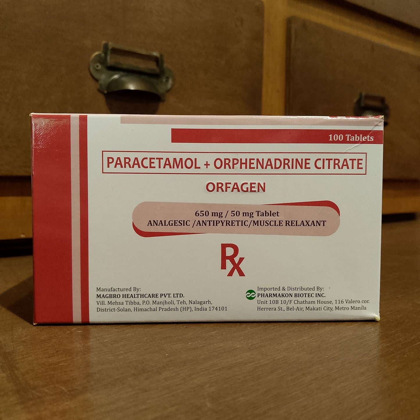 Paracetamol + Orphenadrine (Orfagen) 650mg/50mg Tablet