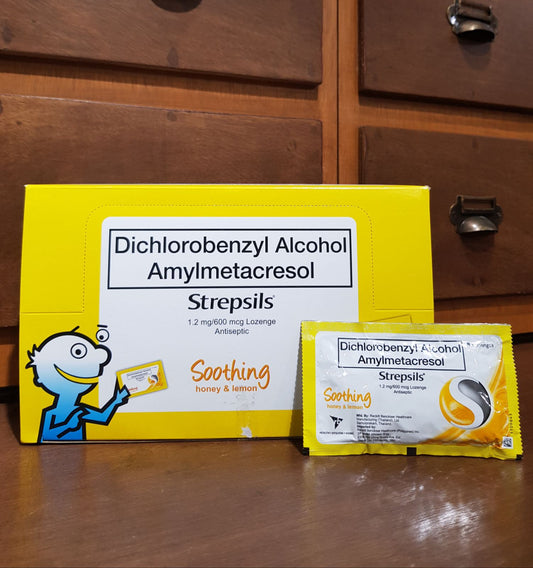 Dichlorobenzyl Alcohol + Amylmetacresol (Strepsils) Soothing Honey & Lemon Lozenge