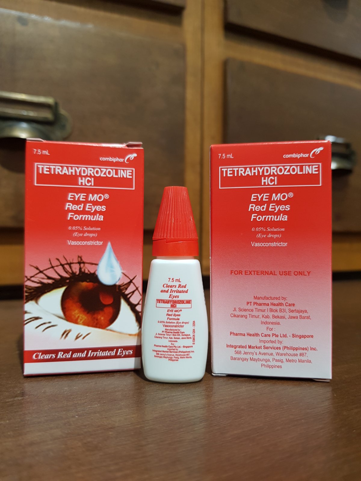 Tetrahydrozoline HCl (EYE MO) Red Eyes Formula, 7.5mL, Eye Drops