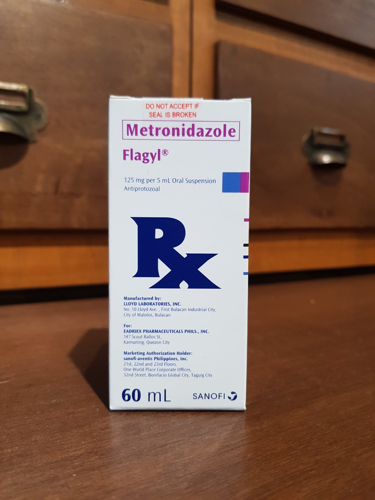 Metronidazole (Flagyl) 125mg/5ml Susp.