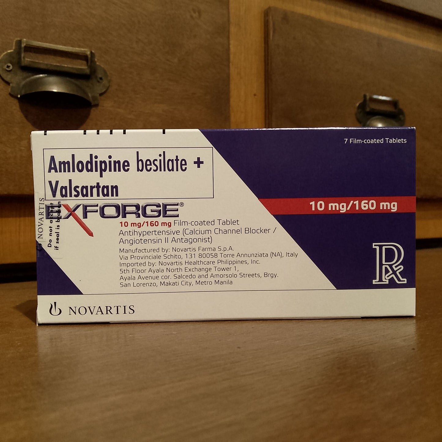 Amlodipine besilate + Valsartan (Exforge) 10mg/160mg, Film Coated Tablet