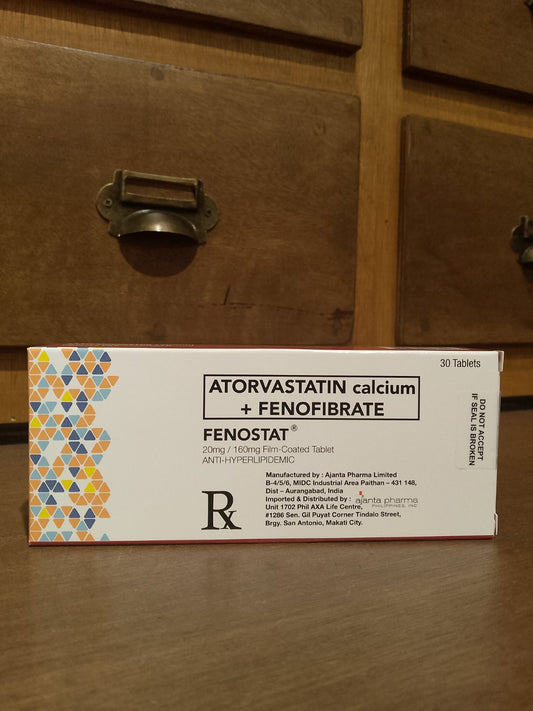 Atorvastatin calcium + Fenofibrate (Fenostat) 20mg /  160mg Film-Coated Tablet