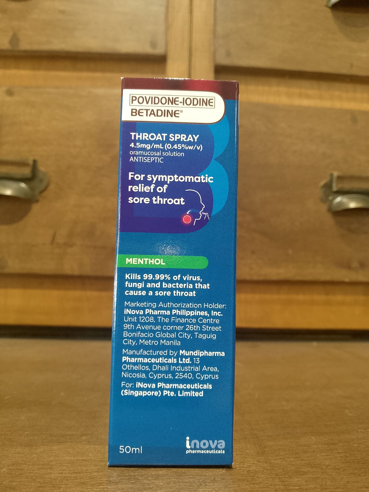 Povidone-iodine (Betadine) Throat spray 4.5mg/ml