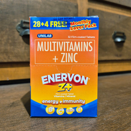Multivitamins + Zinc (Enervon Z+) Film Coated Tablet 28 + 4 Free
