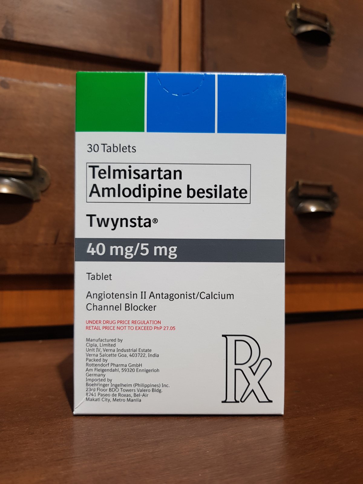 Telmisartan + Amlodipine Besilate (Twynsta) 40mg/5mg, Tablet