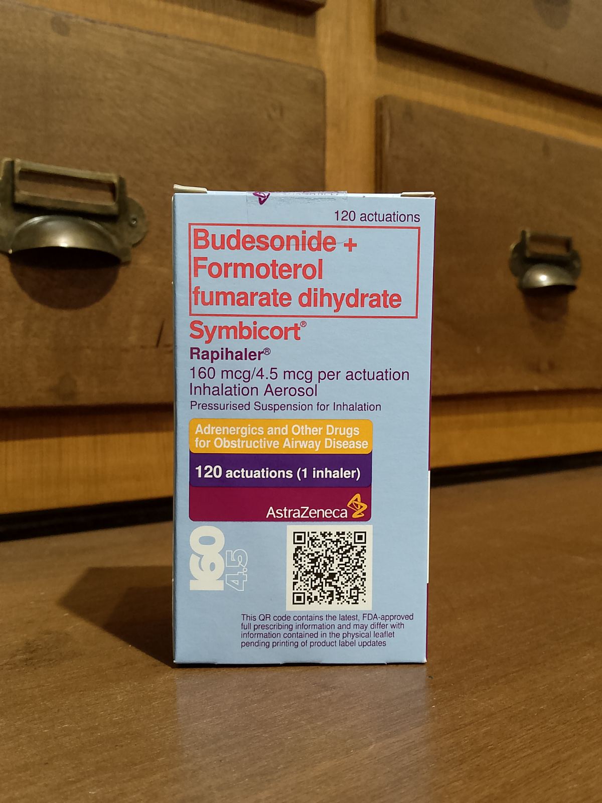 Budesonide + Formoterol Fumarate Dihydrate (Symbicort) 160mcg/4.5mg per actuation, Inhalation