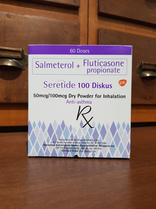 Salmeterol + Fluticasone propionate (Seretide 100 Diskus) 50mcg/100mcg, Dry Powder for Inhalation