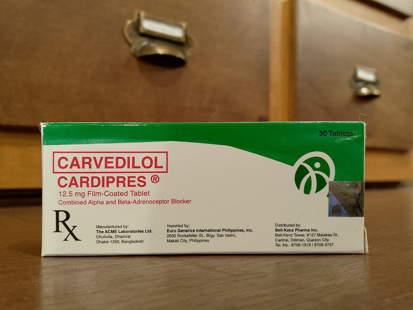 Carvedilol (CARDIPRES) 12.5mg FC Tablet