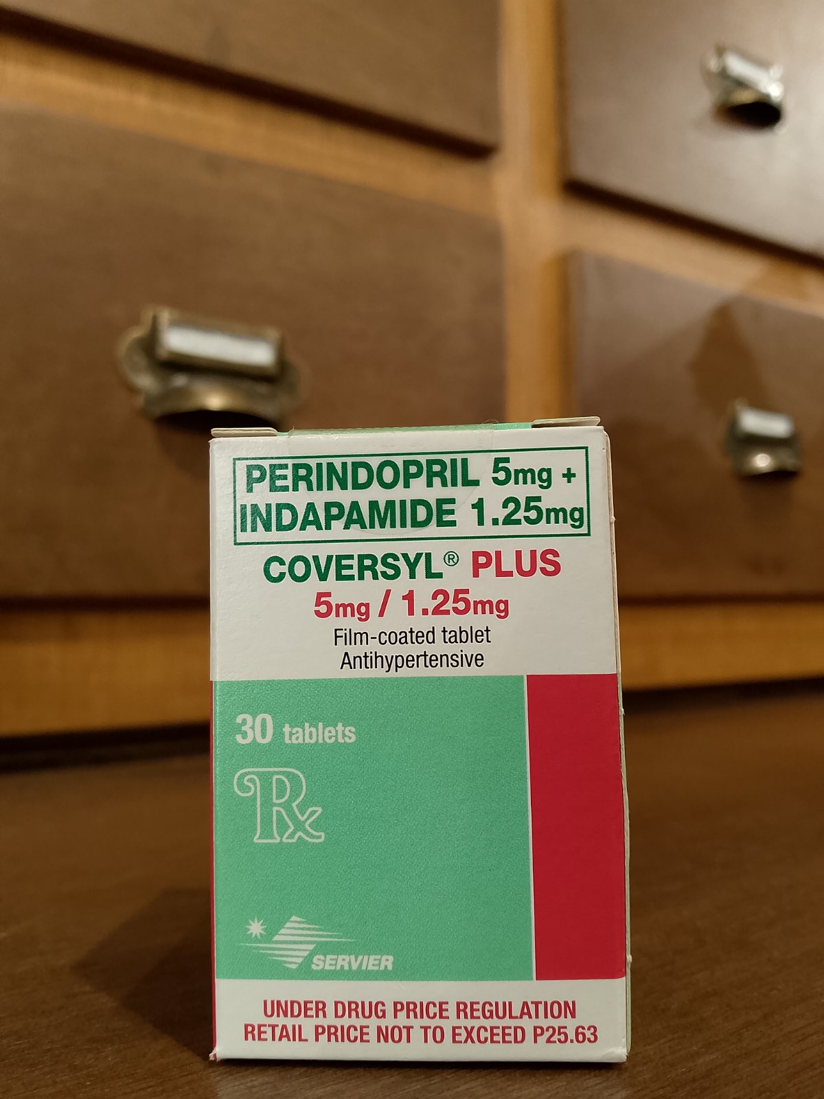 Perindopril + Indapamide (Coversyl Plus) 5mg/ 1.25mg Film-Coated Tablet