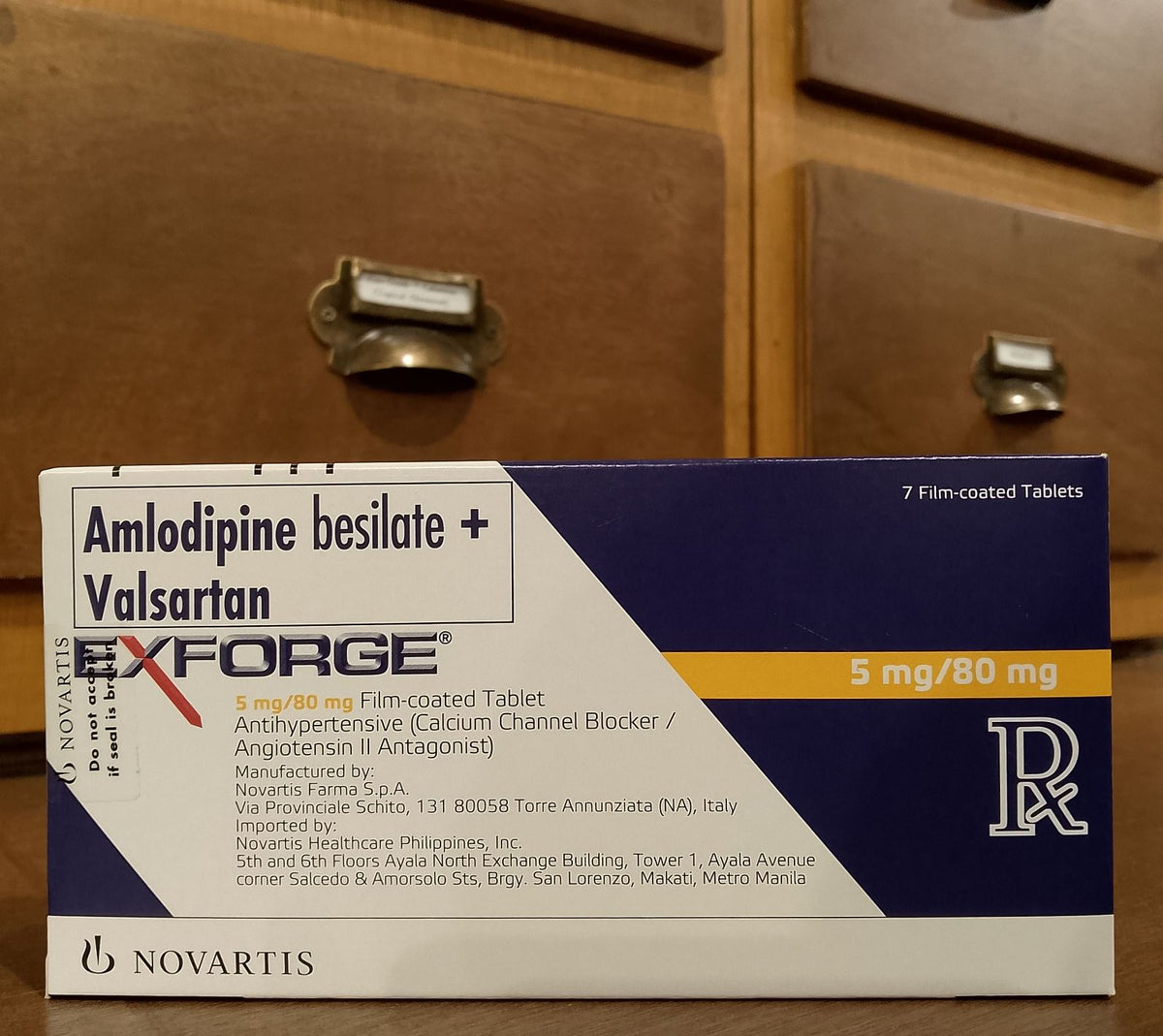 Amlodipine besilate + Valsartan (Exforge) 5mg/80mg Film-coated Tablet ...