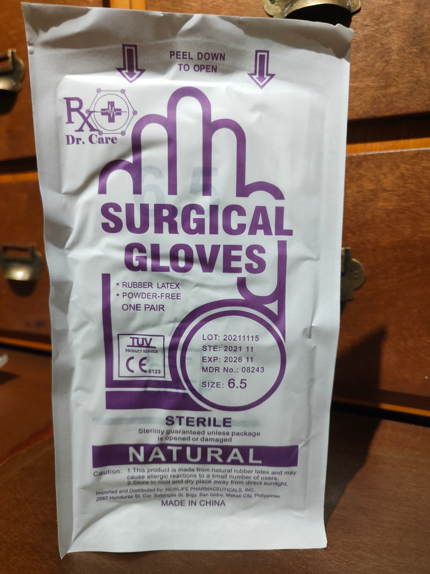 Gloves Rx Dr.Care sterile 6.5 Powder Free