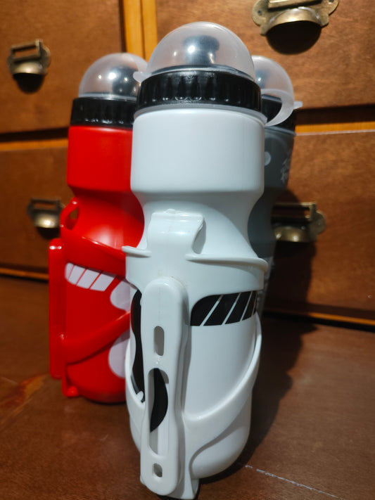 Water bottle w/ dust cover + holder