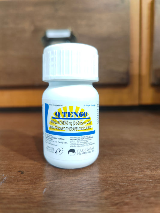 Ubiquinone (Co-Enzyme Q10) (QTEN60) 60mg Softgel Capsule