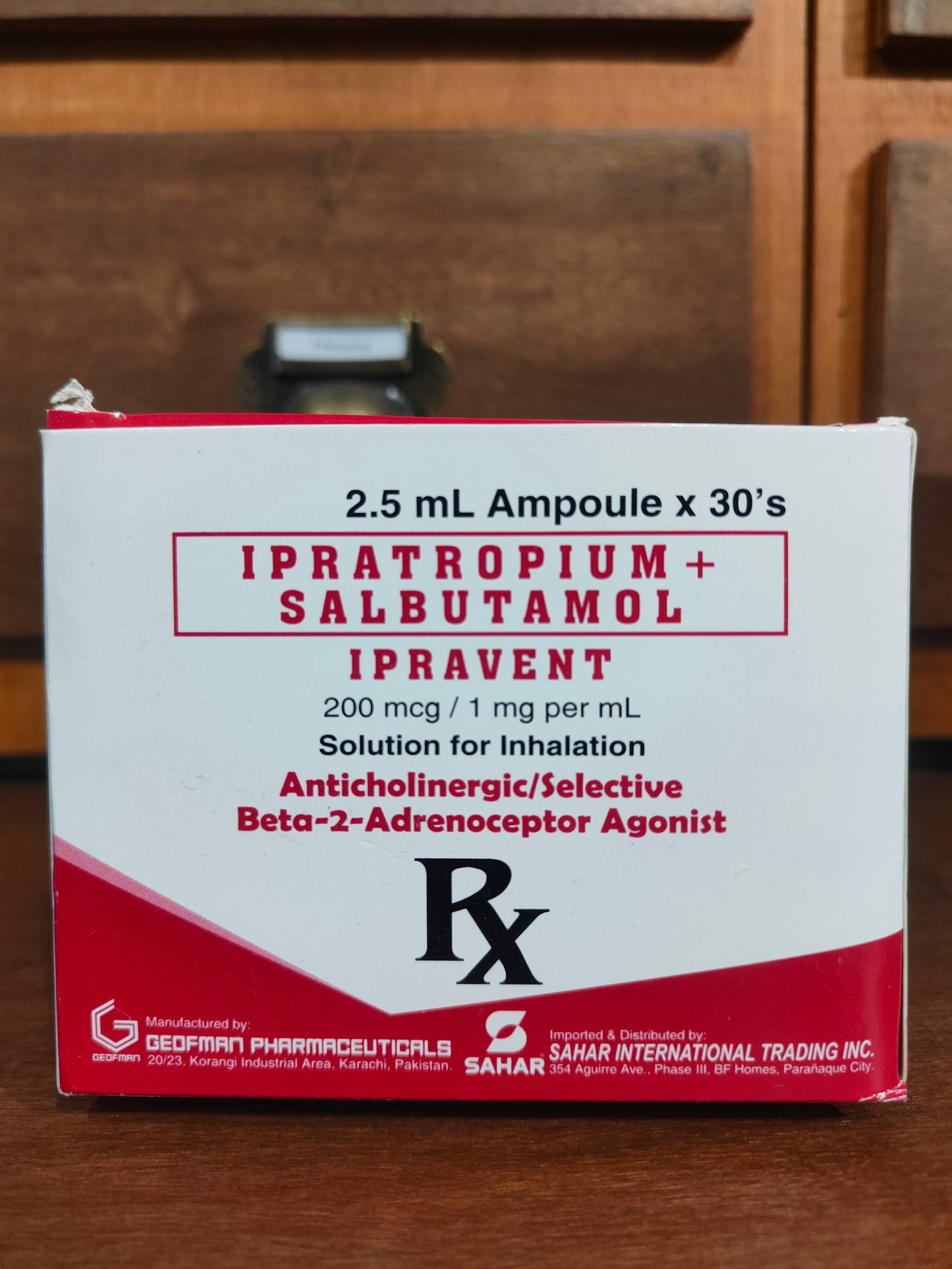 Ipratropium + Salbutamol (IPRAVENT) 200mcg/ 1mg per mL