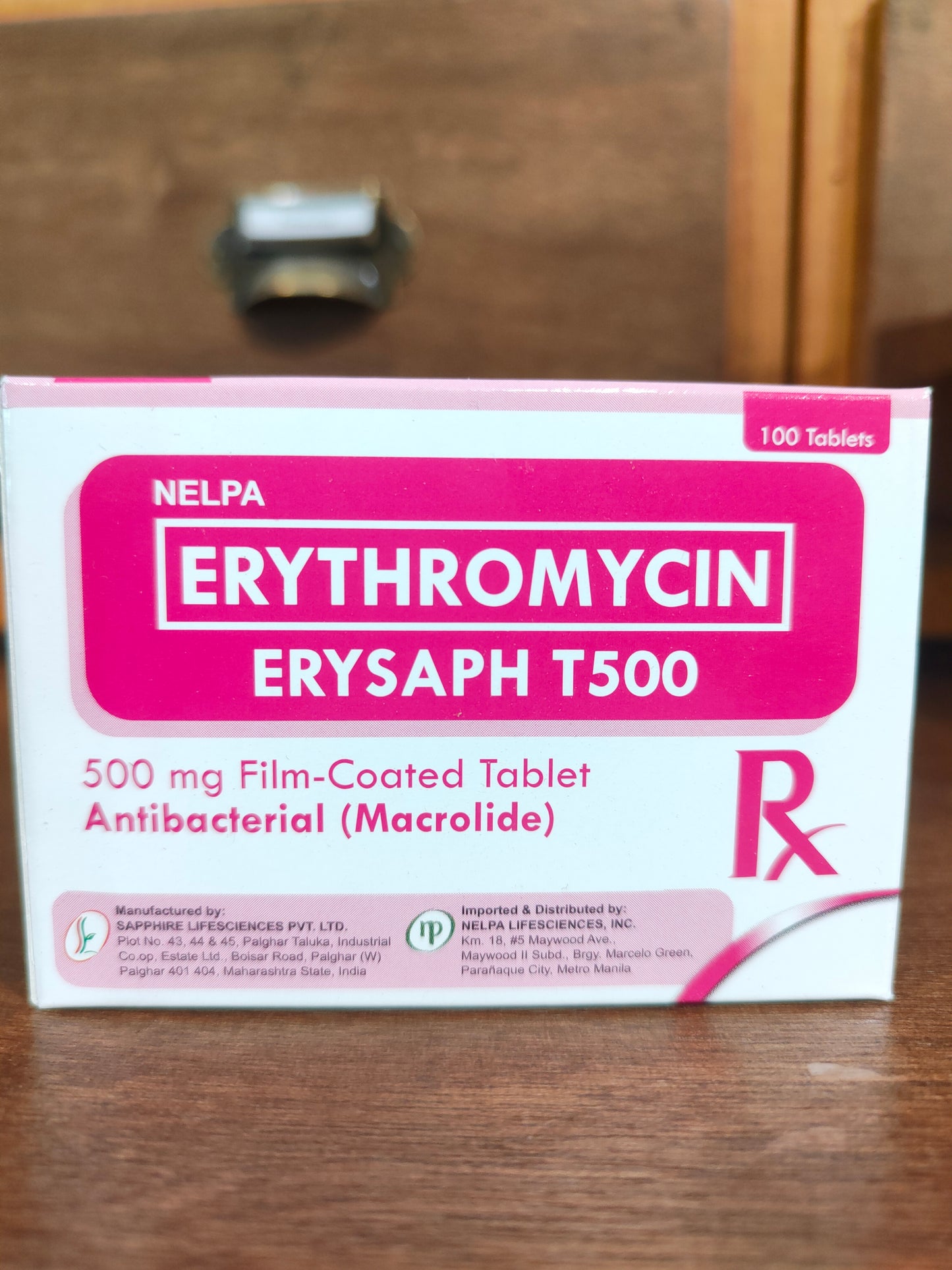 Erythromycin (ERYSAPH T500) 500mg Film-Coated Tablet