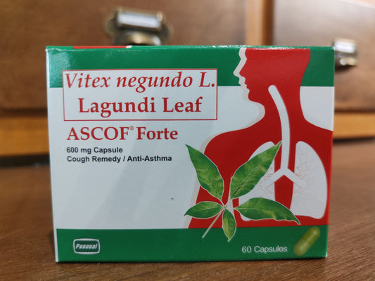 Vitex Negundo L. (Lagundi Leaf) [ASCOF Forte] 600 mg Capsule
