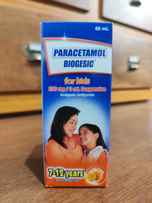 Paracetamol 7-12yrs. 60mL (Biogesic)(Orange)