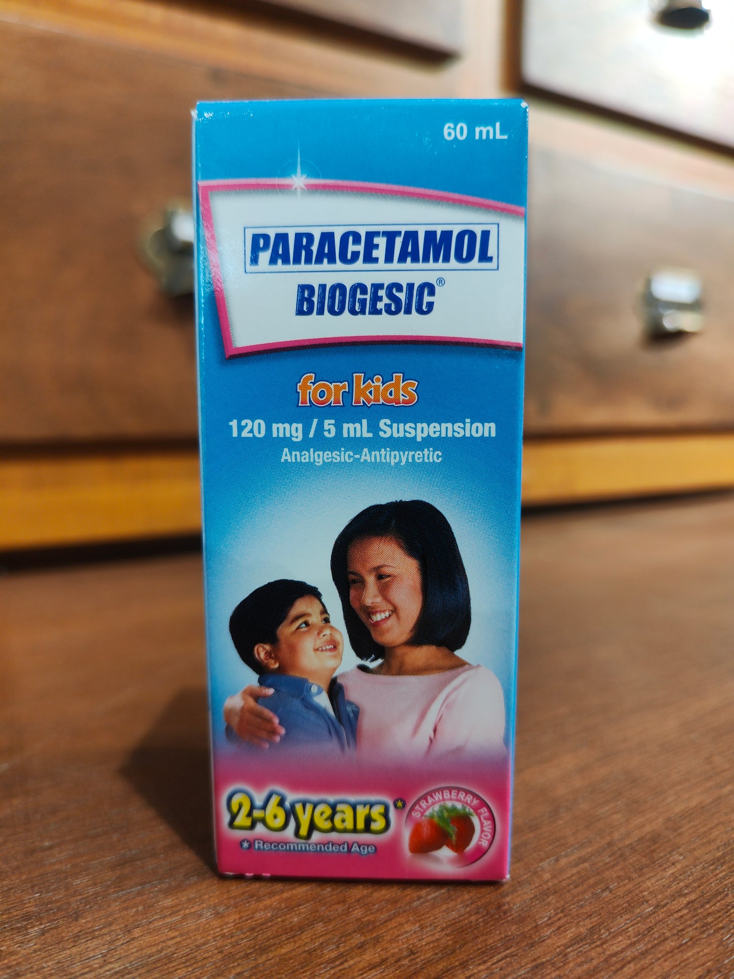 Paracetamol (Biogesic) Strawberry for Kids 120mg/5mL 60mLSuspension