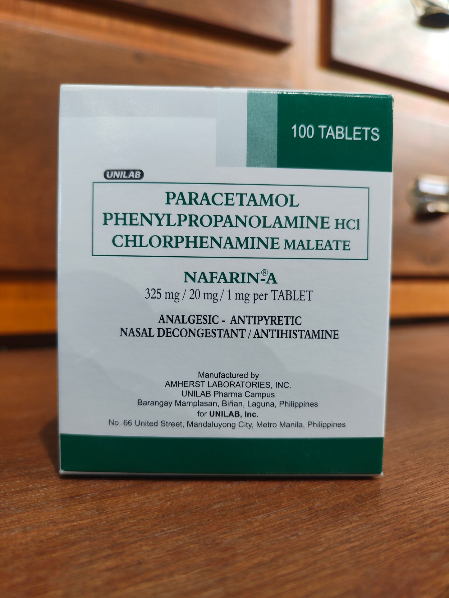 Paracetamol + Phenylpropanolamine HCl + Chlorphenamine Maleate (Nafarin-A)