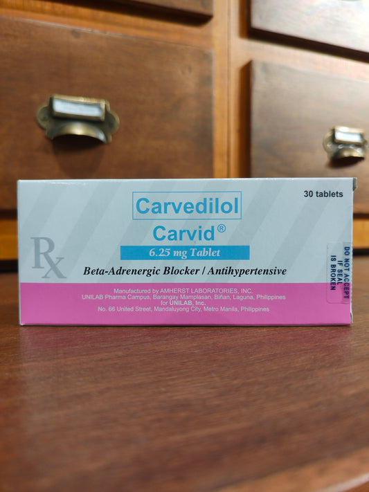 Carvedilol (CARVID) 6.25mg Tablet