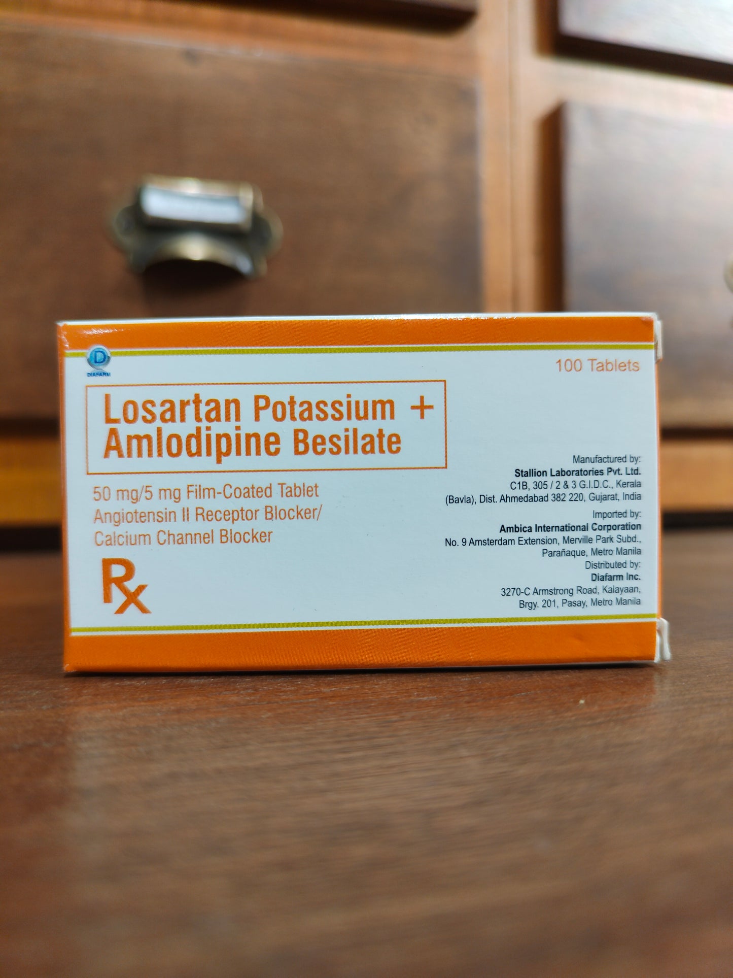 Losartan + Amlodipine (Ambica) 50mg/ 5mg Tab 100'S