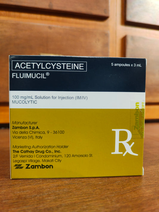 Acetylcysteine (FLUIMUCIL) 100mg/ mL, 3mL Solution for Injection