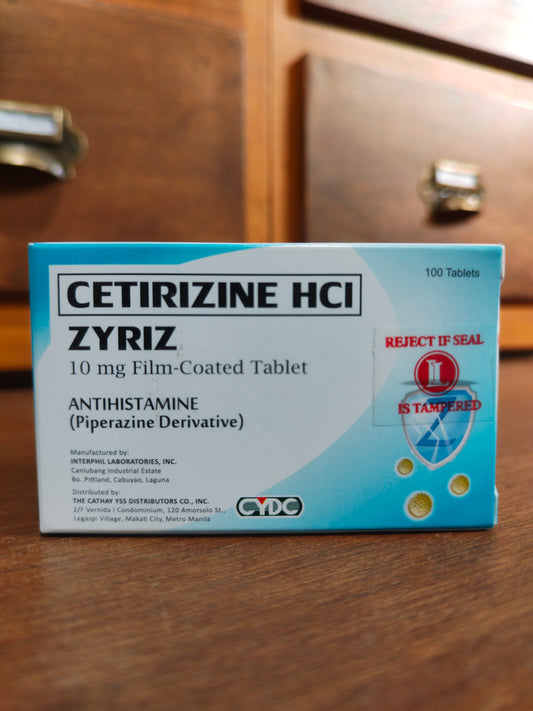 Cetirizine HCl (ZYRIZ) 10mg Fc Tab 100's