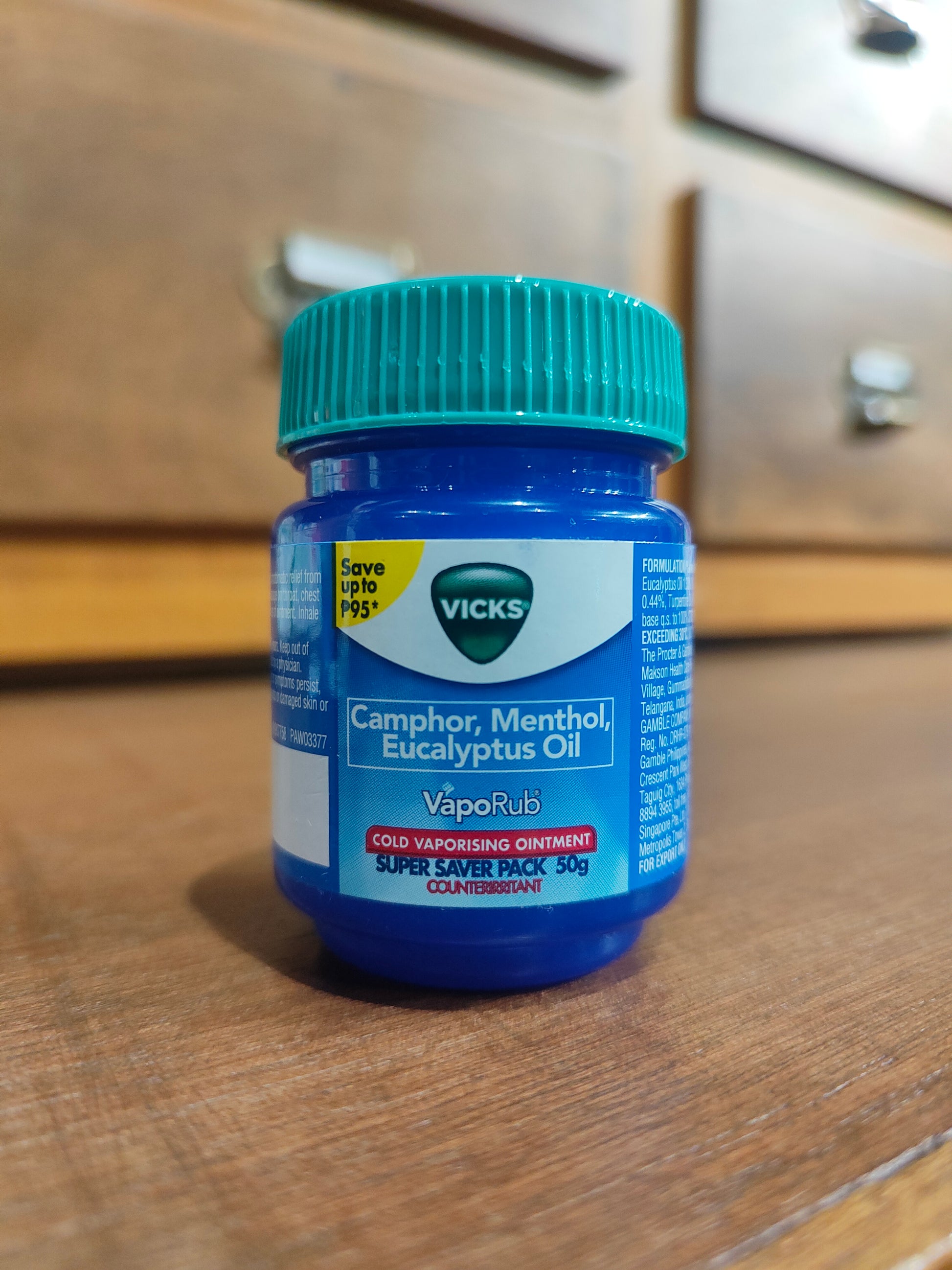 Camphor + Menthol + Eucalyptus oil (VICKS VapoRub), 50g Ointment Super – Meds for All