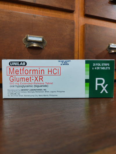 Metformin HCl (Glumet-XR) 500mg Extended Release Tablet