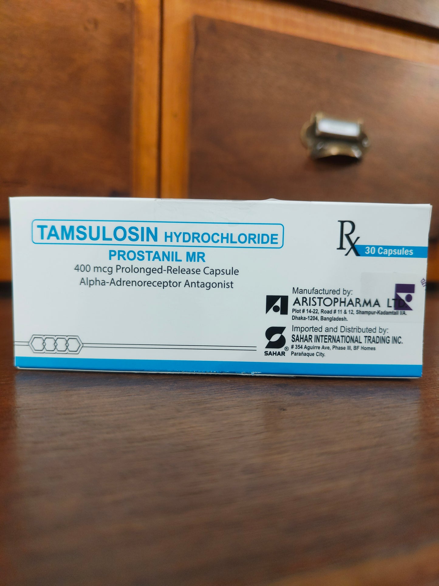 Tamsulosin hydrochloride 400mcg, PR Capsule (Prostanil MR)