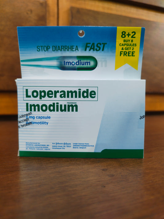 Loperamde (Imodium) 2mg Capsule (Buy 8 Get 2 Free)