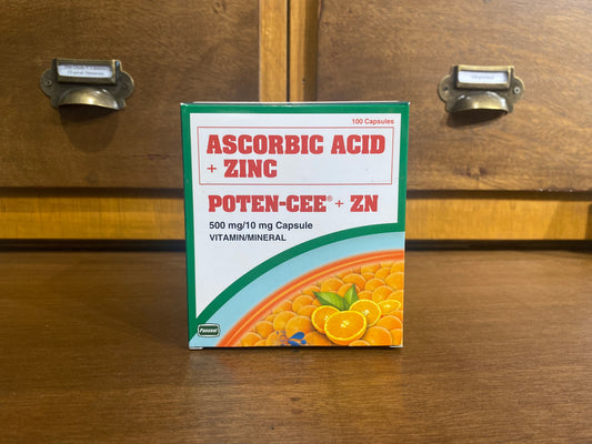 Ascorbic Acid + Zinc (POTEN-CEE +ZN) 500mg/10mg Capsule