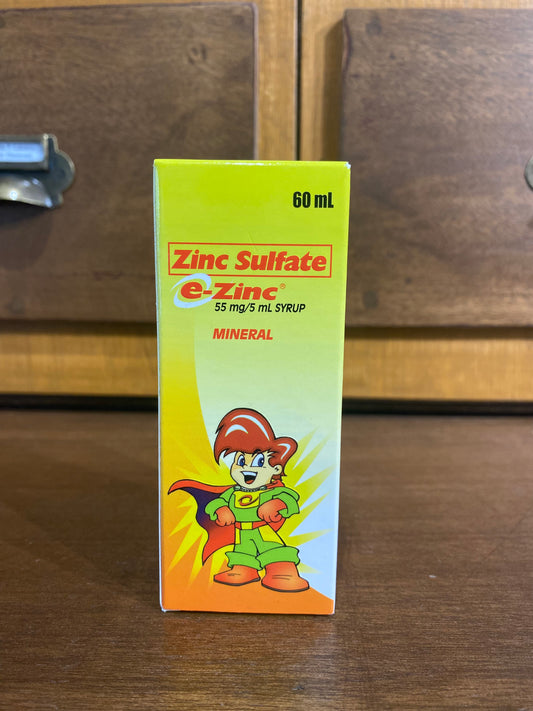 Zinc Sulfate (E-Zinc) 55mg/ 5mL, 60mL Syrup