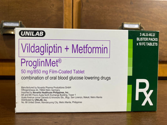 Vildagliptin + Metformin (ProglinMet) 50mg/850mg Film-Coated Tablet