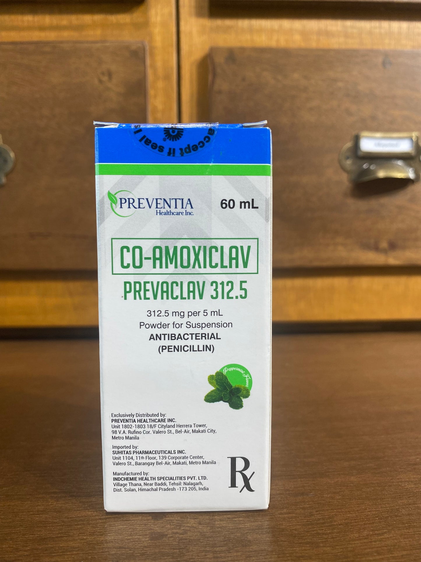 Co-Amoxiclav (PREVACLAV 312.5) 312.5mg/5mL, 60mL Suspension